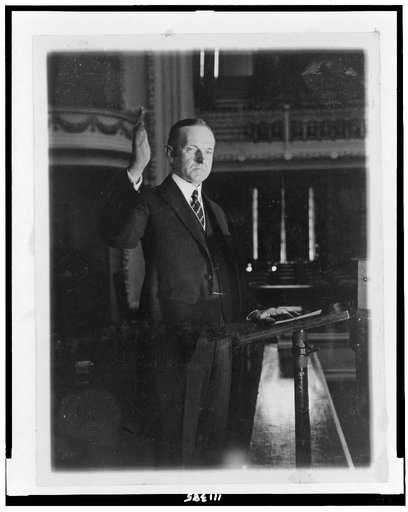 President Coolidge making his speech of acceptance
