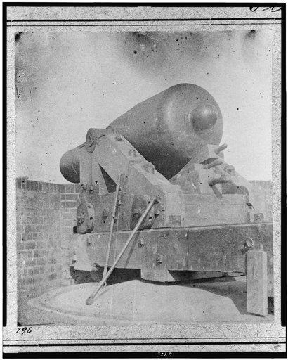 The gun "Jeff Davis," identified as a Rodman smooth bore gun in Port Royal, South Carolina