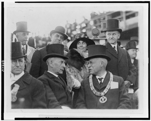 President and Mrs. Coolidge at the laying of the cornerstone of the George Washington Masonic National Memorial