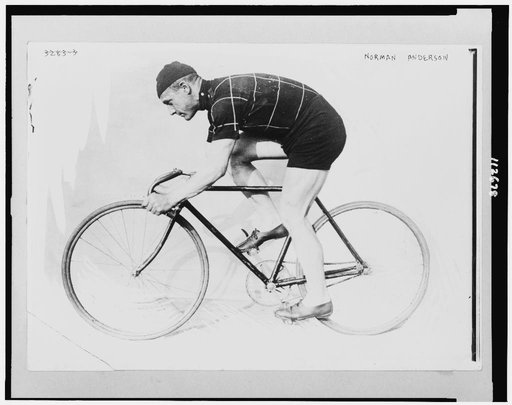 Norman Anderson on a racing bicycle, Nov. 5, 1914