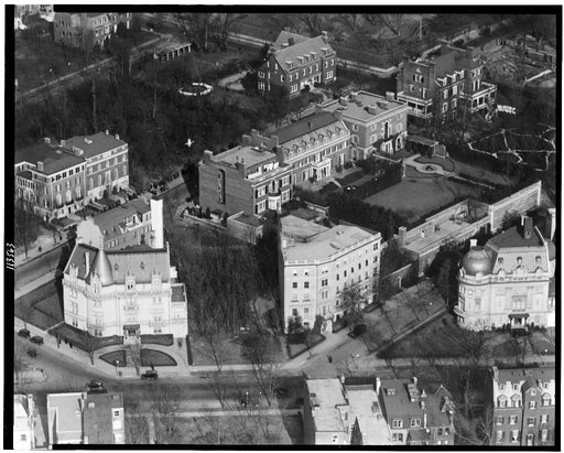 Aerial view of former president Woodrow Wilson's home