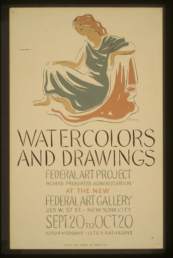 Watercolors and drawings, Federal Art Project, Works Progress Administration, at the new Federal Art Gallery