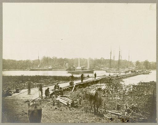 Pontoon bridge across James River, Va. June 1864