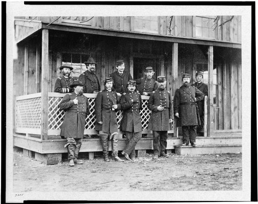Group of officers at Acquia Creek, February, 1863