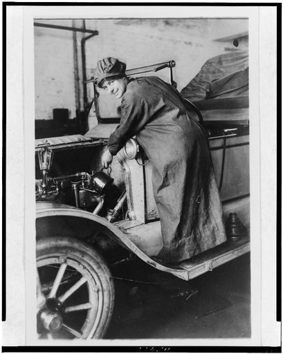Rosalie Jones as an auto salesman