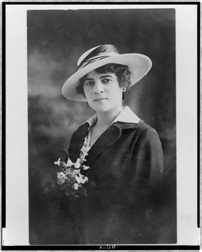 Mrs. Clarice Margoles Baright, head-and-shoulders portrait postcard, facing front