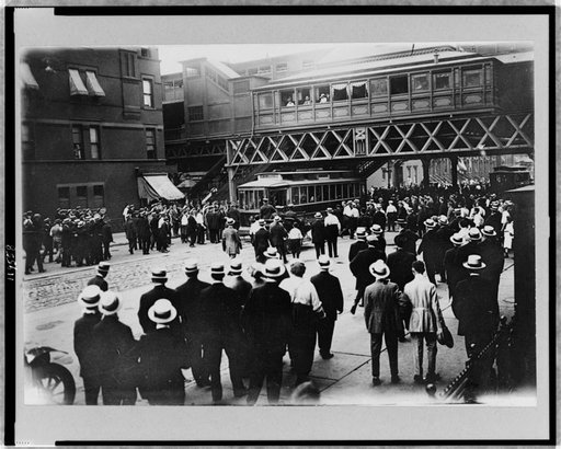 Strikes - street railways--New York--Stopped car on 86th St. and 6th Ave. 1916