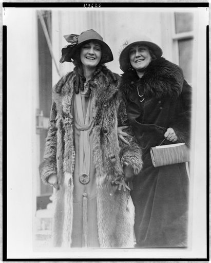 Miss Ruth Malcomson of Phila., the Miss America of 1924, and her mother, Mrs. Augusta Malcomson, at the White House visiting President Coolidge