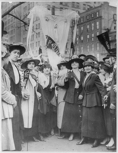 Garment workers parading on May Day, New York, New York