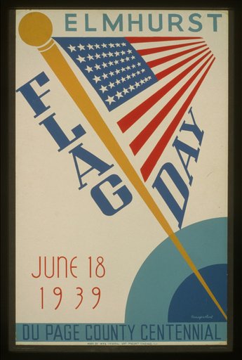 Elmhurst flag day, June 18, 1939, Du Page County centennial