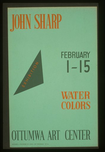 John Sharp - exhibition, February 1-15, water colors, Ottumwa Art Center
