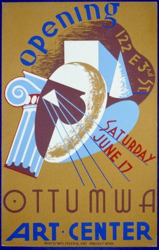 Opening Ottumwa Art Center, 122 E 3rd St. Saturday June 17