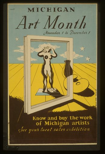 Michigan art month Know and buy the work of Michigan artists : See your local sales exhibition /