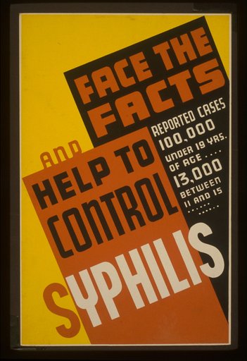 Face the facts and help to control syphilis Reported cases 100,000 under 19 yrs. of age ... 13,000 between 11 and 15.