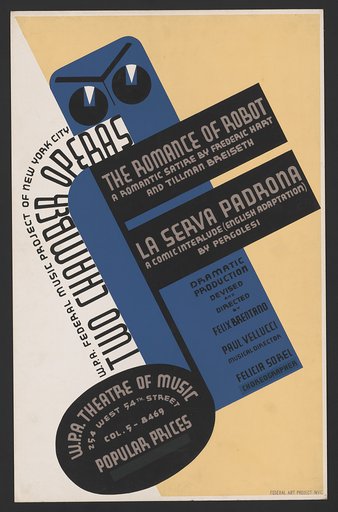 W.P.A. Federal Music Project of New York City [presents] two chamber operas, "The romance of robot" [and] "La serva padrona"