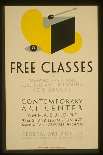 Free classes in drawing, painting, sculpture and photography for adults