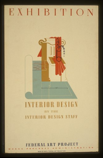 Exhibition Interior design by the interior design staff, Federal Art Project, Works Progress Administration.