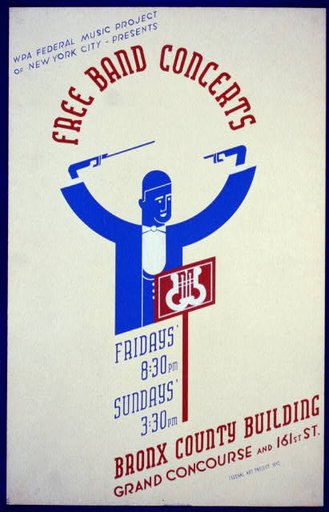 WPA Federal Music Project of New York City presents free band concerts [at the] Bronx County Building