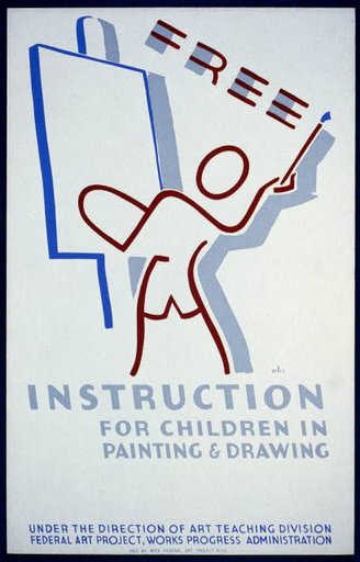 Free instruction for children in painting & drawing