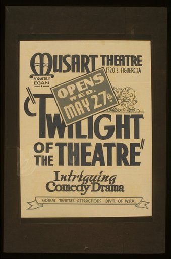 "Twilight of the theatre" Intriguing comedy drama.