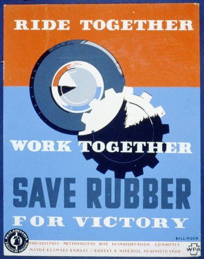 Ride together - work together - save rubber for victory