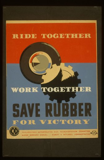 Ride together - work together - save rubber for victory