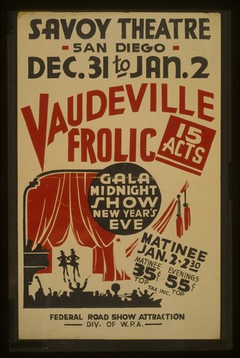 "Vaudeville frolic" Gala midnight show New Year's eve : 15 acts.