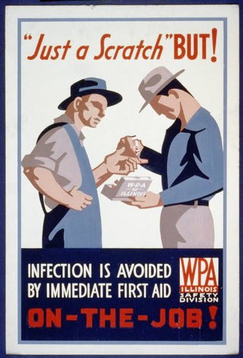 "Just a scratch" But! Infection is avoided by immediate first aid on-the-job!
