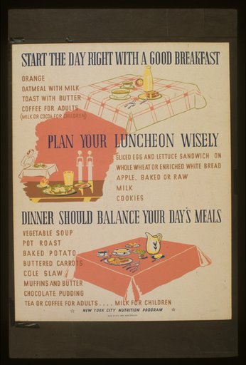 Start the day right with a good breakfast Plan your luncheon wisely : Dinner should balance your day's meals.