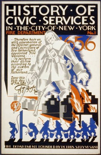 History of civic services in the city of New York Fire Department No. 1 : Fire department founded by Petrus Stuyvesant.