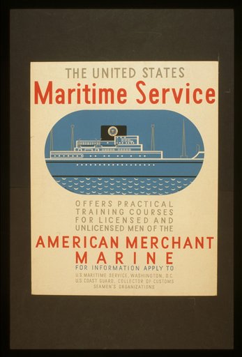 The United States Maritime Service offers practical training courses for licensed and unlicensed men of the American Merchant Marine