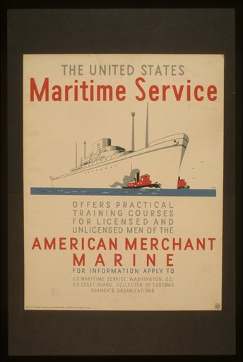 The United States Maritime Service offers practical training courses for licensed and unlicensed men of the American Merchant Marine