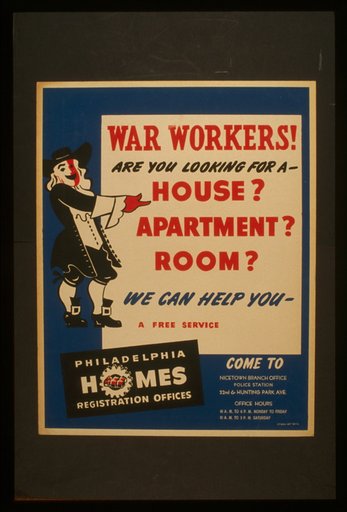 War workers! are you looking for a - house? apartment? room? we can help you