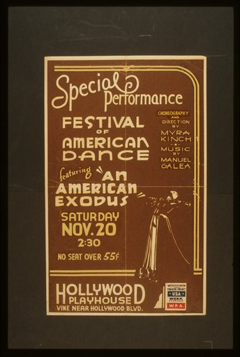 Special performance festival of American dance featuring "An American exodus"