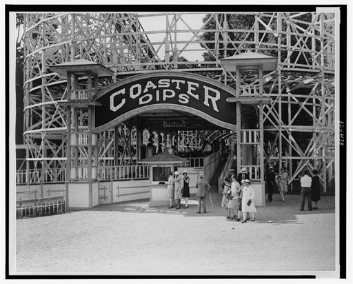 Entrance to the Coaster Dips, the roller coaster at the Glen Echo (Md.) Park near Washington, D.C.