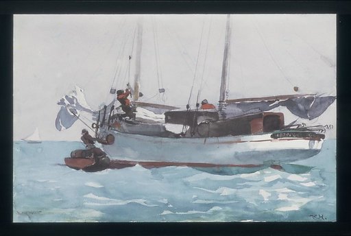 Taking on Wet Provisions (Schooner Marked Newport, K. W.)