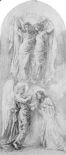 Angel Sealing the Servants of God (Study for the Anna, Margaret Sherman and Gertrude Van Dalfsen Memorial Window, Trinity Church, Buffalo, N.Y.)