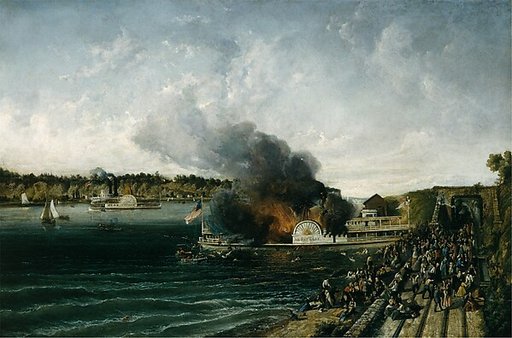Burning of the Sidewheeler Henry Clay