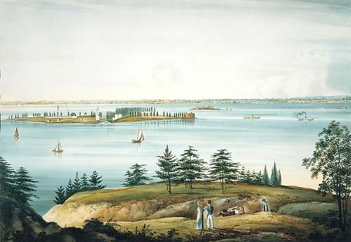 The Bay of New York and Governors Island Taken from Brooklyn Heights