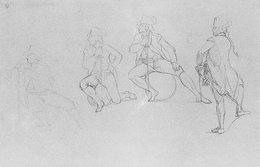 Study for "The Siege of Gibraltar": Officer in Four Poses