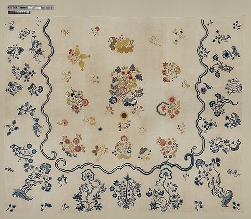 Embroidered coverlet