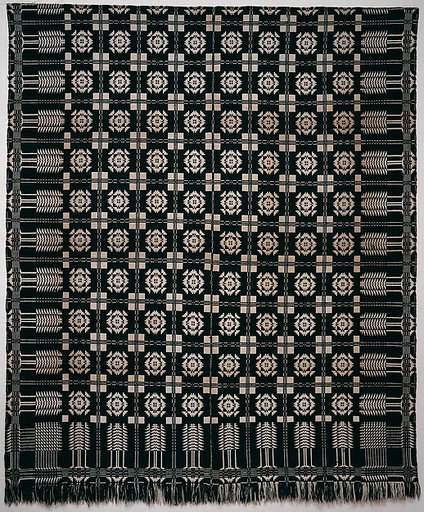 Coverlet, Virginia Beauty pattern with Pine-tree border