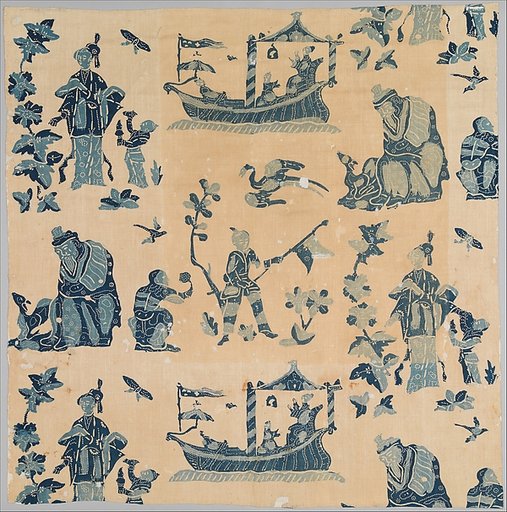 Piece, blue-resist textile