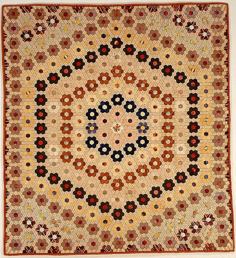 Quilt (or decorative throw). Hexagon or Mosaic pattern