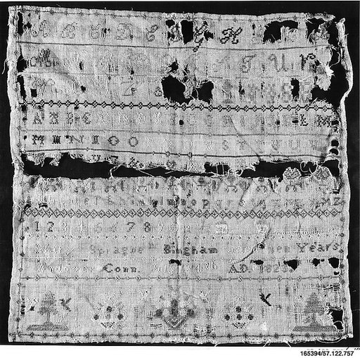 Embroidered sampler