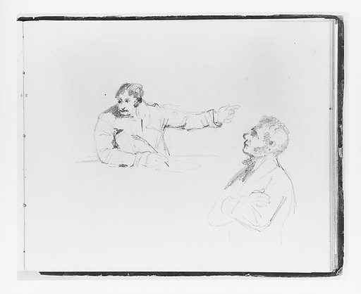 Man Pointing and Writing; Man with Arms Folded (from Sketchbook)
