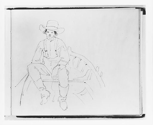 Man Seated in a Rowboat (from Sketchbook)