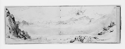 Volcanic Peak [Cover?] Between Two Banks of Fog (from Sketchbook X)