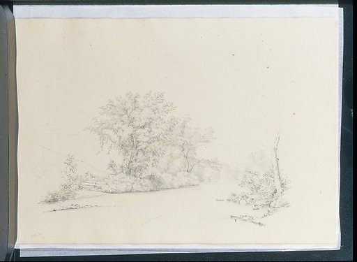 River View [Delaware?] Bordered by Trees (from Sketchbook)