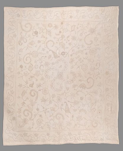 Embroidered coverlet
